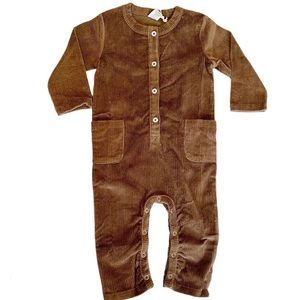 Kate Quinn Long Sleeve Pocket Coverall in Brown NWT